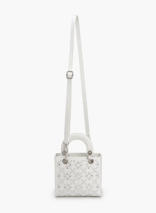 Flora Bella By Shoexpress Floral Bella Embellished Tote Bag With Detachable Strap Ramadan Collection